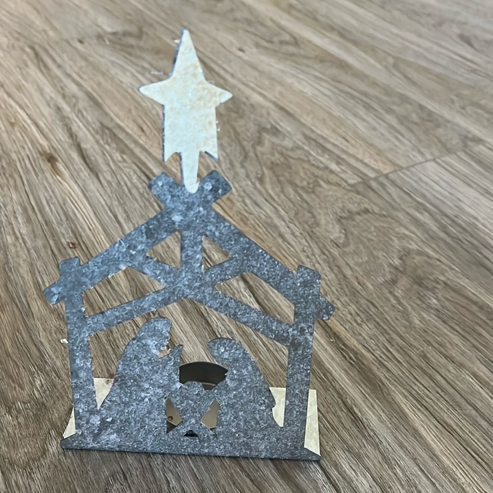 Stand up nativity scene candle holder, creates a soft glow with a tea light